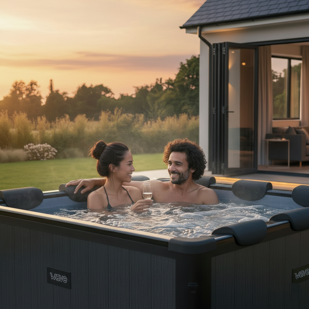 Adriatic | 6 Person Square Aluminium Frame Hot Tub | Black Wood