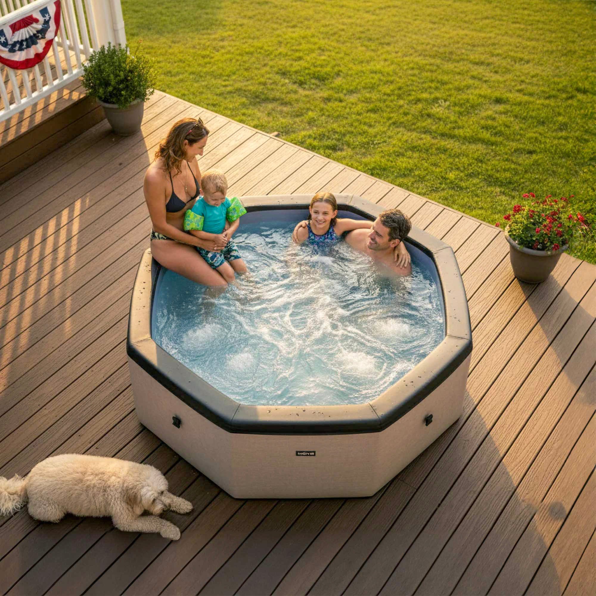 Como | 6-Person Eco Foam Hot Tub | Built-In Integrated Heater