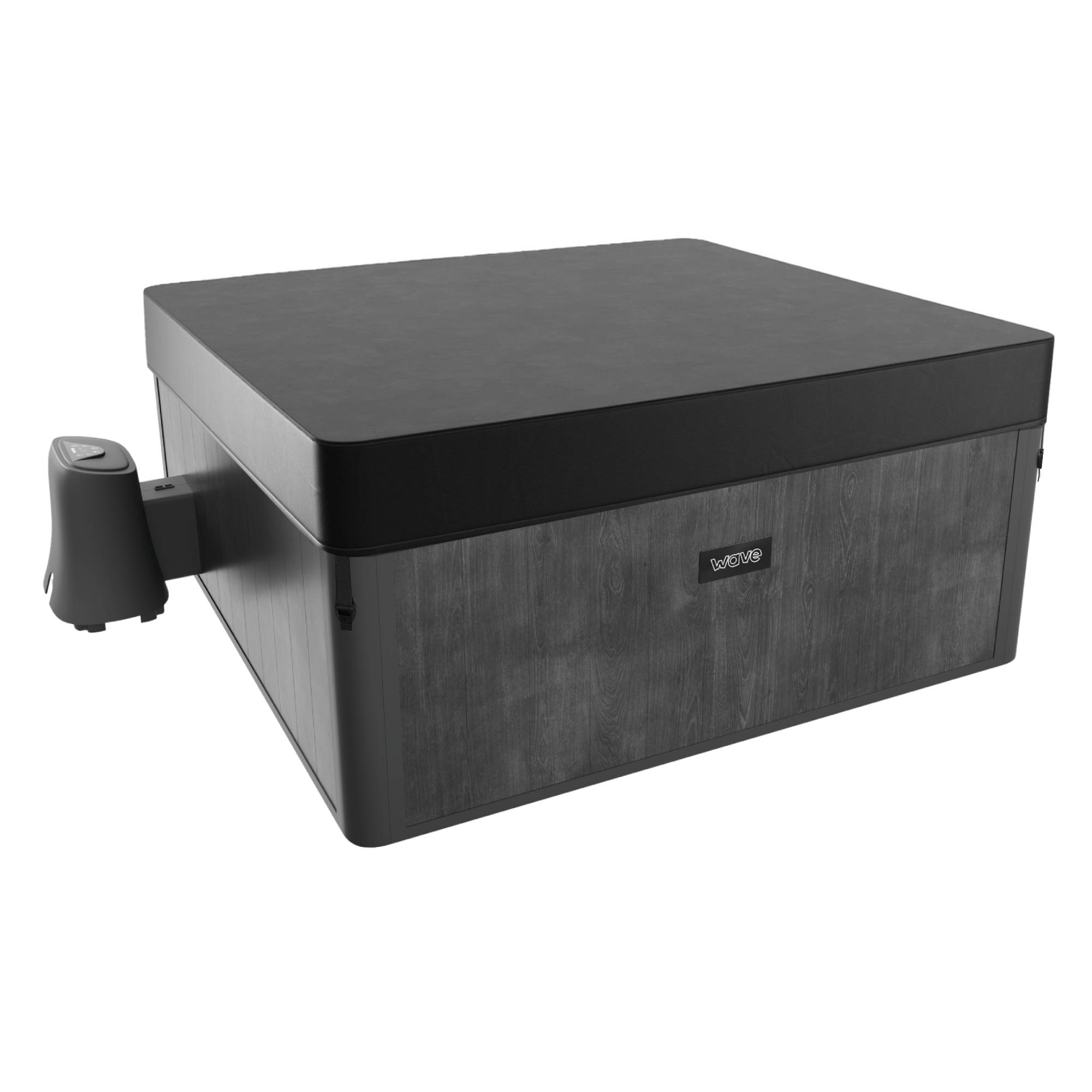 Adriatic | 6 Person Square Aluminium Frame Hot Tub | Black Wood Frame Spa Wave Spas USA