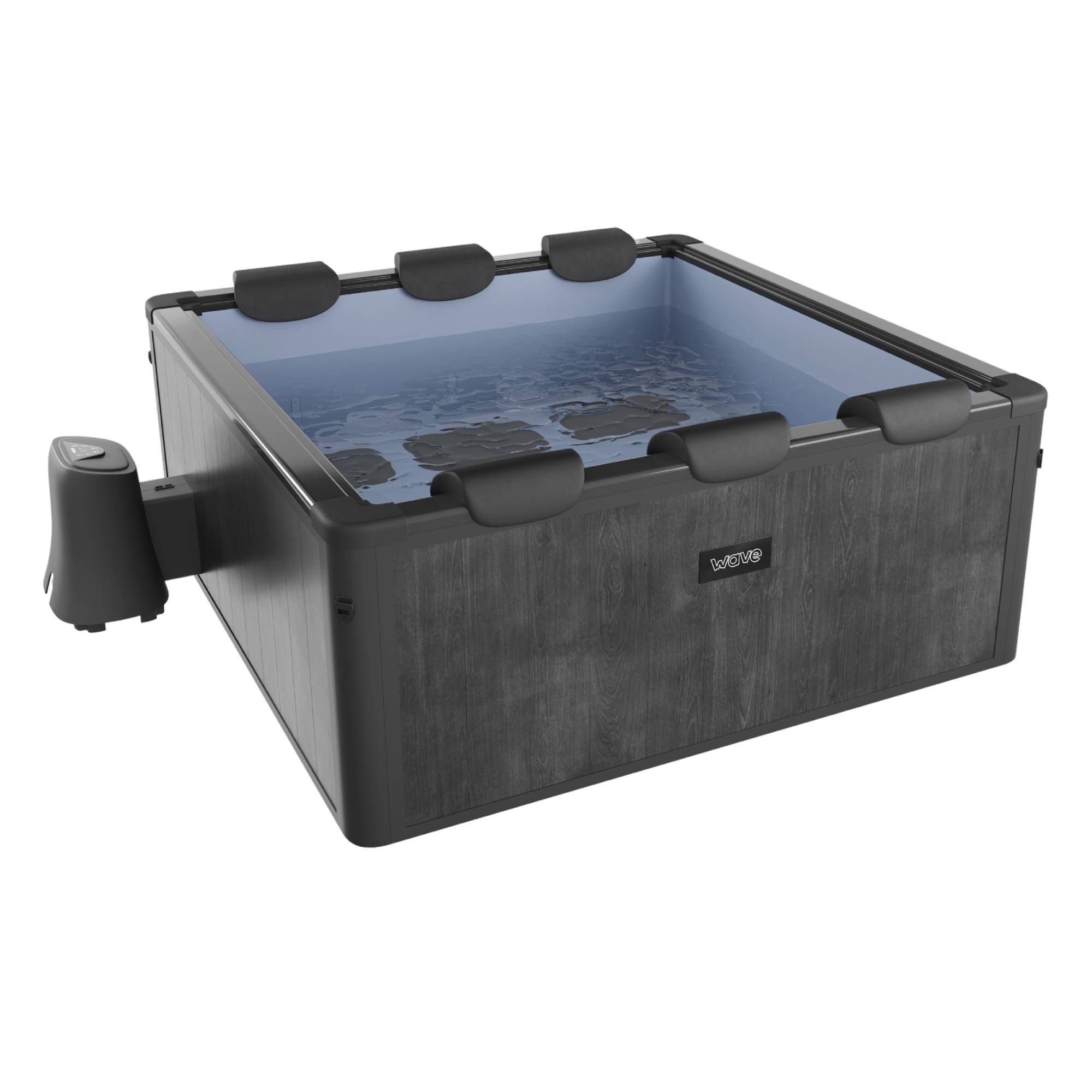 Adriatic | 6 Person Square Aluminium Frame Hot Tub | Black Wood Frame Spa Wave Spas USA Black Wood