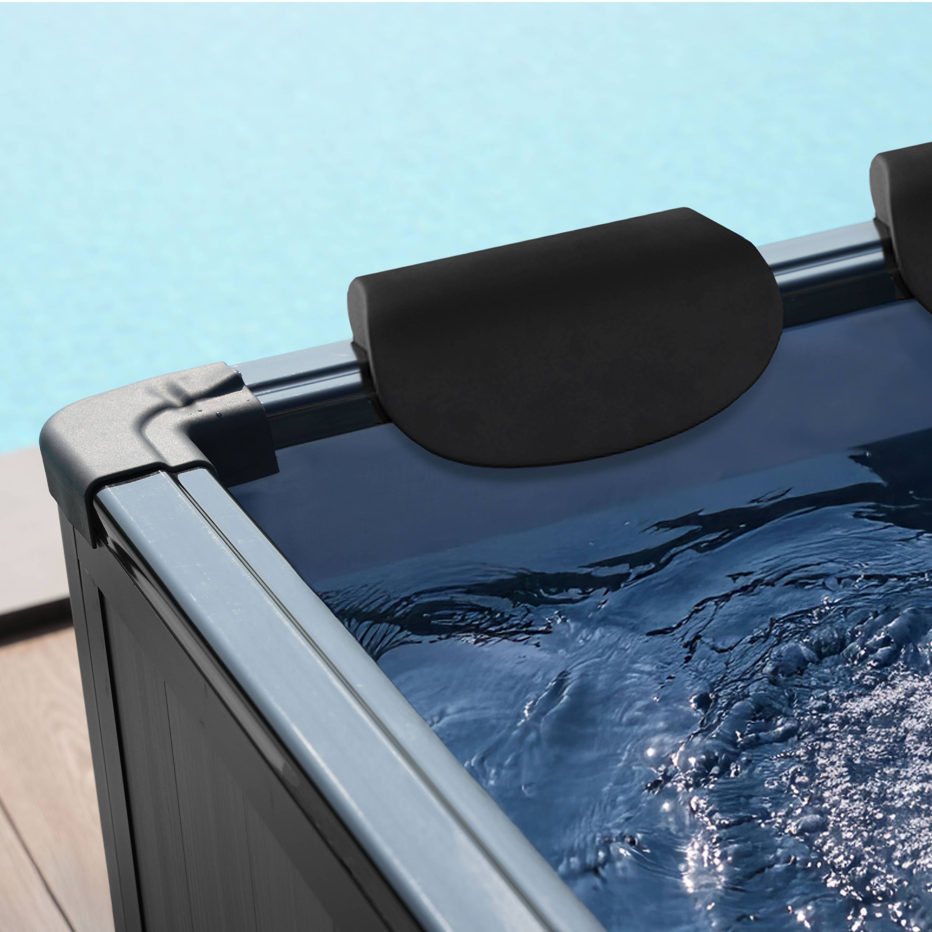 Adriatic | 6 Person Square Aluminium Frame Hot Tub | Black Wood
