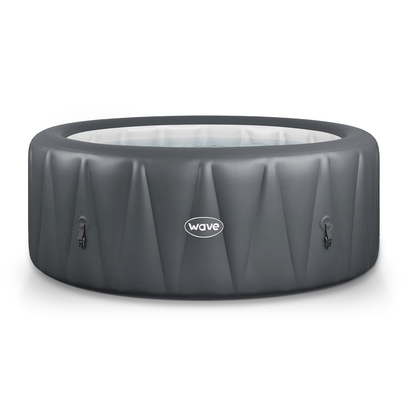 Atlantic | 4/6-Person Inflatable Hot Tub | Built-In Integrated Heater Inflatable Spa Wave Spas Dark Gray Standard 4 Person | 71x25.6" data-contona-source