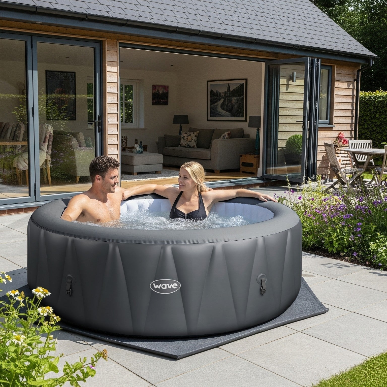 Atlantic | 4/6-Person Inflatable Hot Tub | Built-In Integrated Heater Inflatable Spa Wave Spas