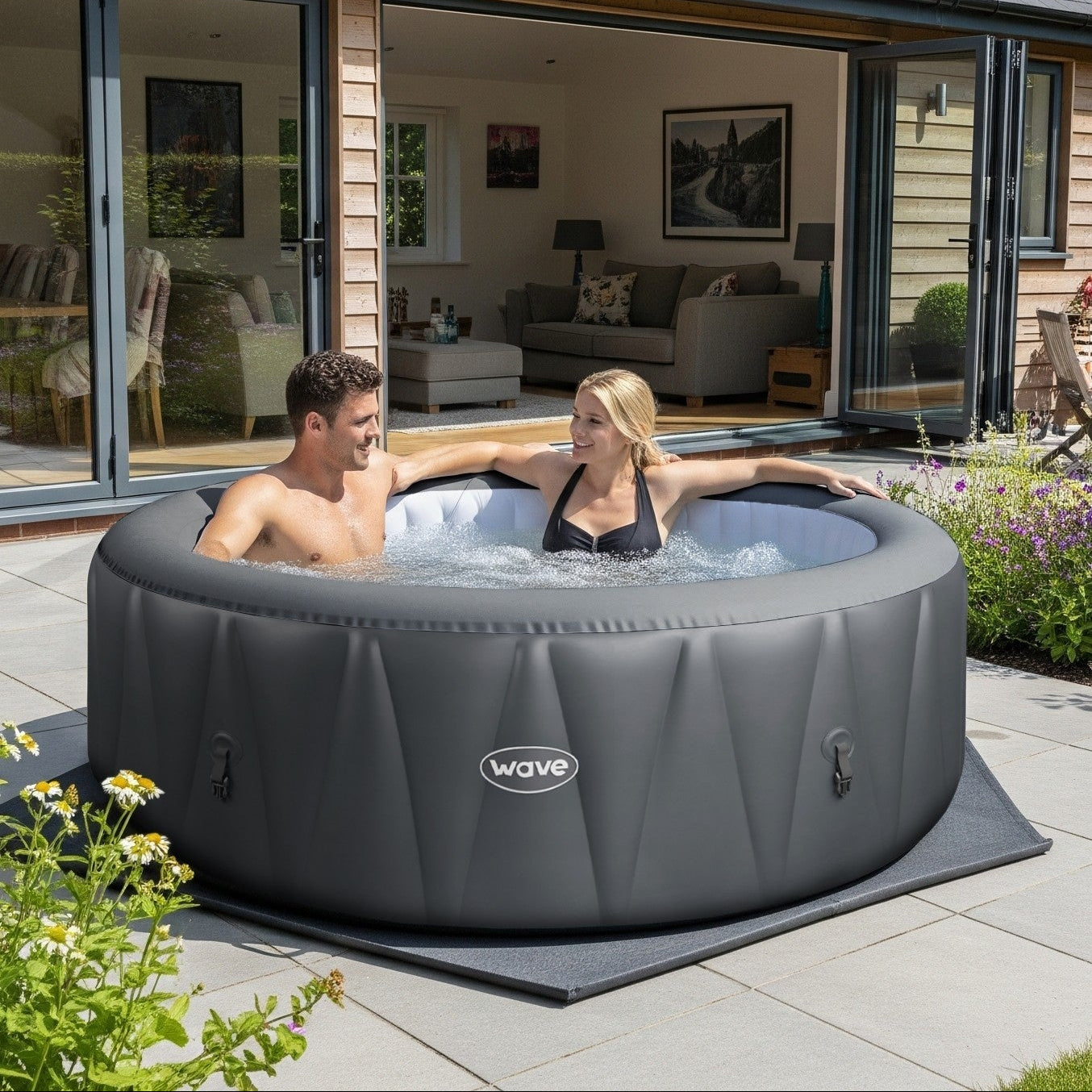 Atlantic | 4/6-Person Inflatable Hot Tub | Built-In Integrated Heater Inflatable Spa Wave Spas data-contona-persona data-contona-people