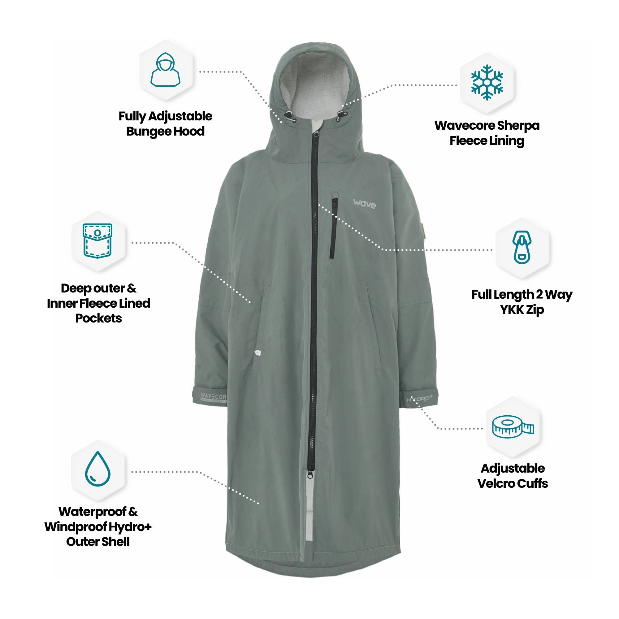 Fleece-Lined Hot Tub Changing Robe | Waterproof & Windproof | Unisex Robes Wave Spas USA