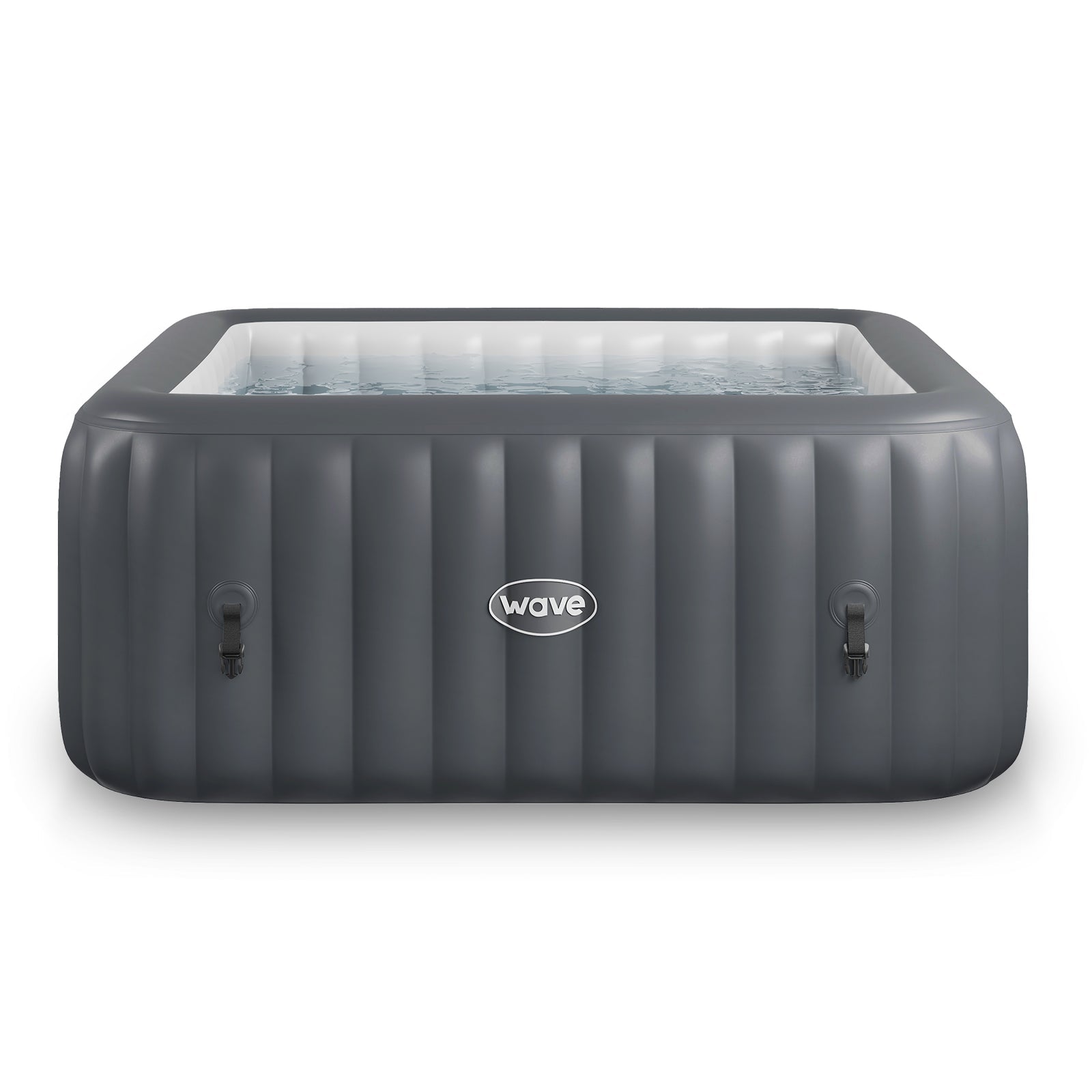 Pacific | 4/6-Person Inflatable Hot Tub | Built-In Integrated Heater Inflatable Spa Wave Spas Dark Gray Standard 4 Person | 61x25.6"