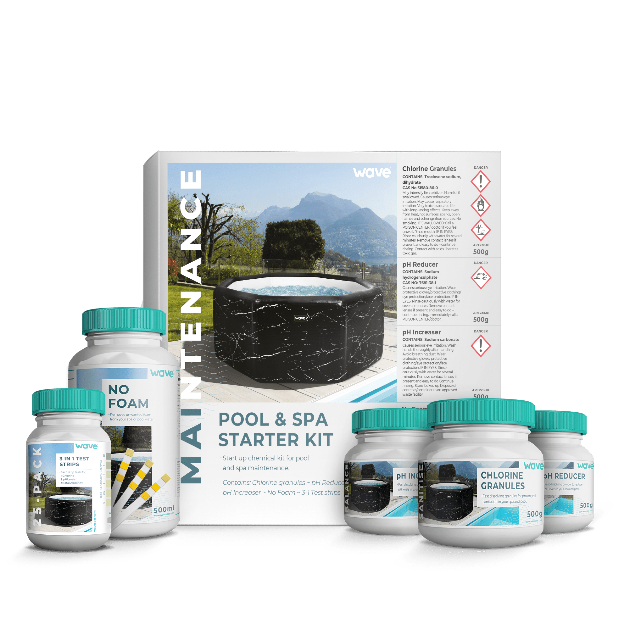Hot Tub Chemical Starter Kit The 500g Collection Wave Spas