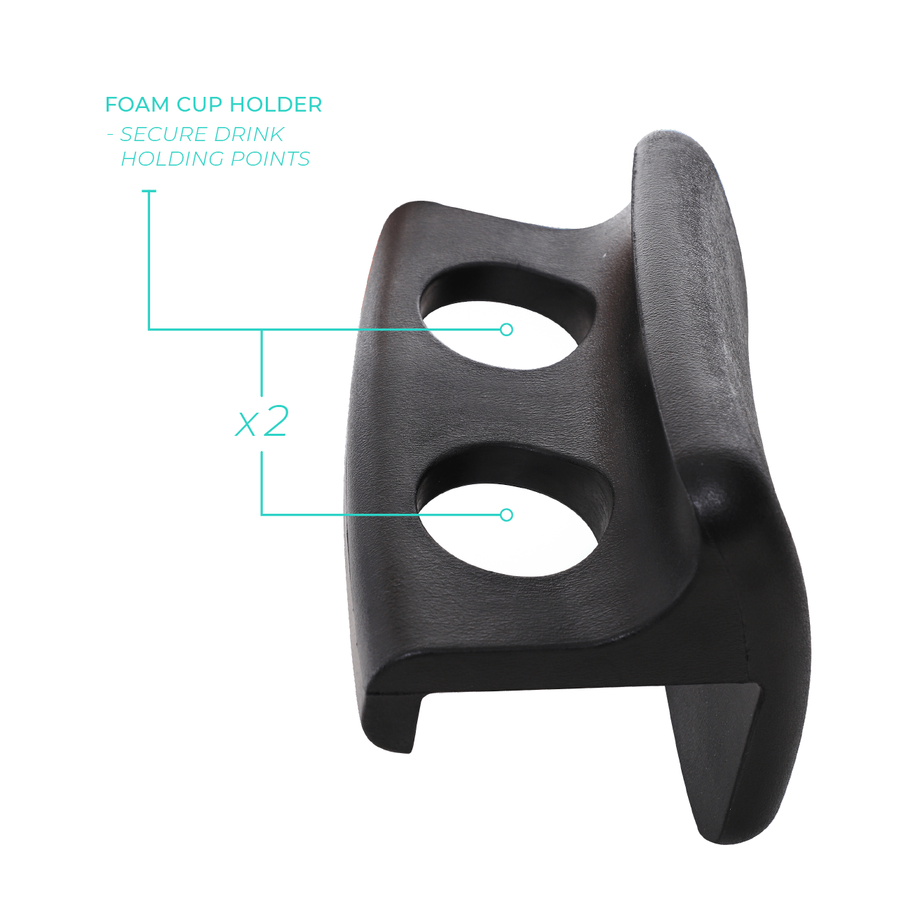 Osaka Hot Tub Head Rest & Drinks Holder | 2-in-1 | Black Head Rest Wave Spas