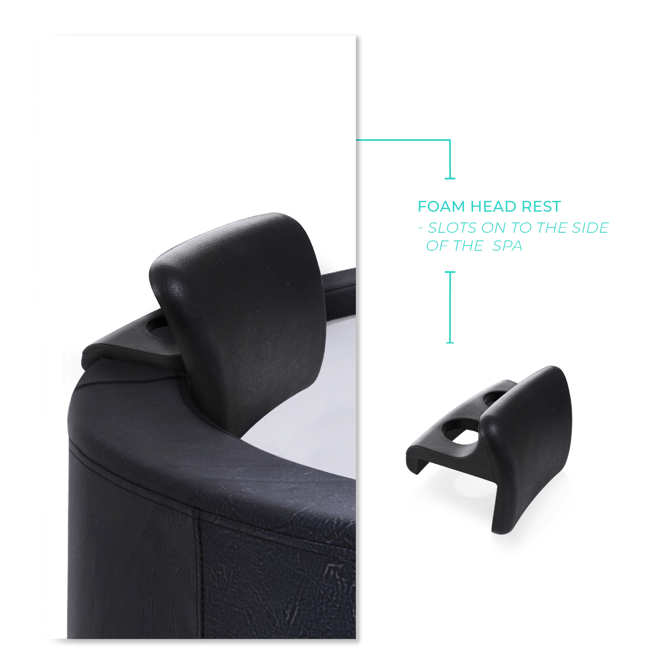 Osaka Hot Tub Head Rest & Drinks Holder | 2-in-1 | Black - Head Rest - Wave Spas USA