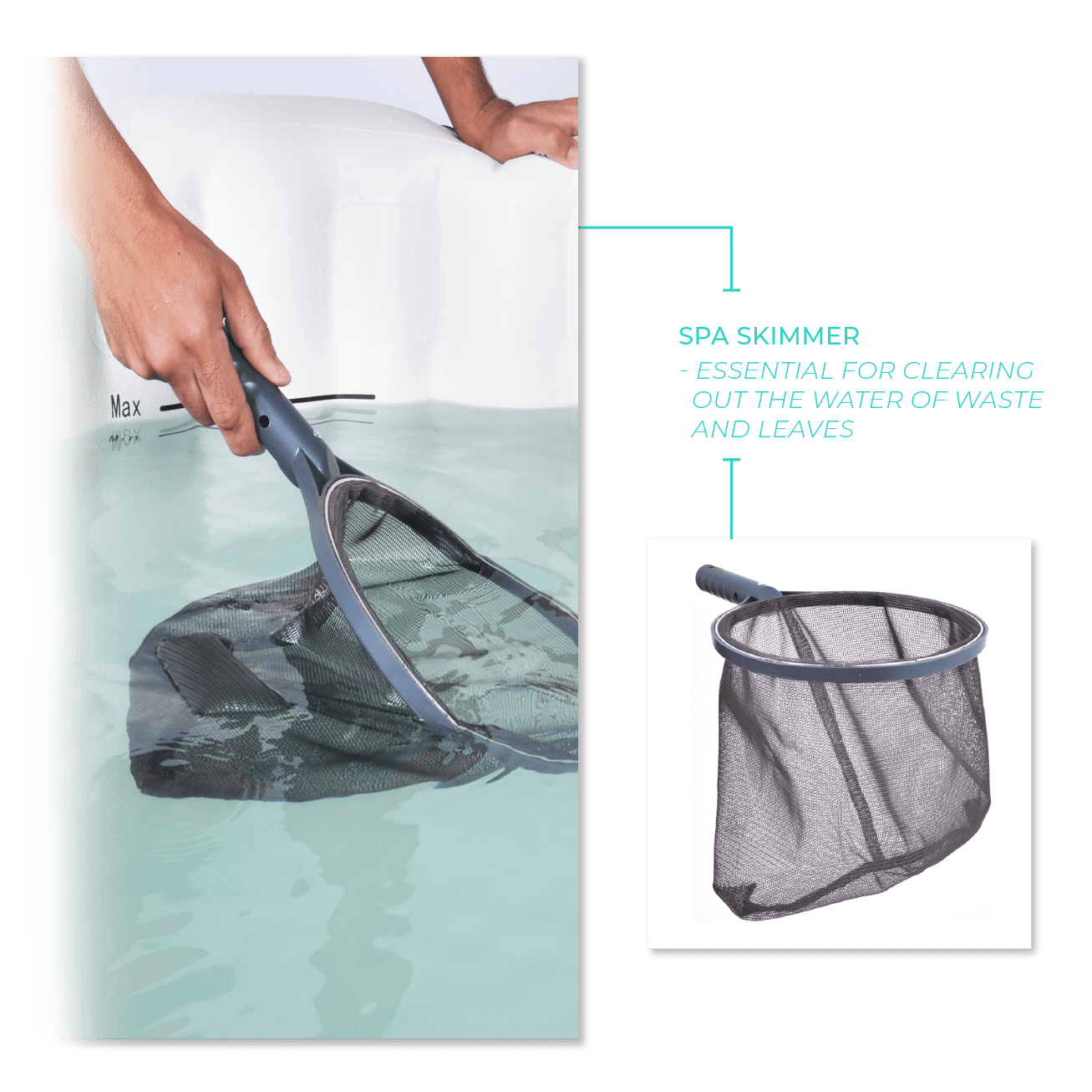 Wave Spa 3-in-1 Cleaning Kit - Cleaning Mitt, Net & Brush - Wave Spas USA