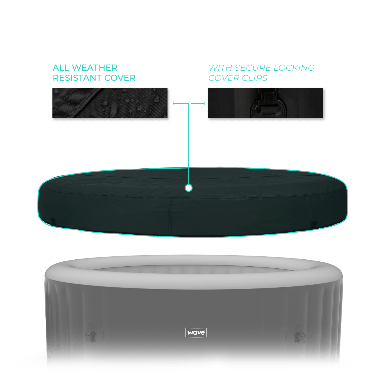 Cover | Atlantic | Black Insulating Cover Wave Spas