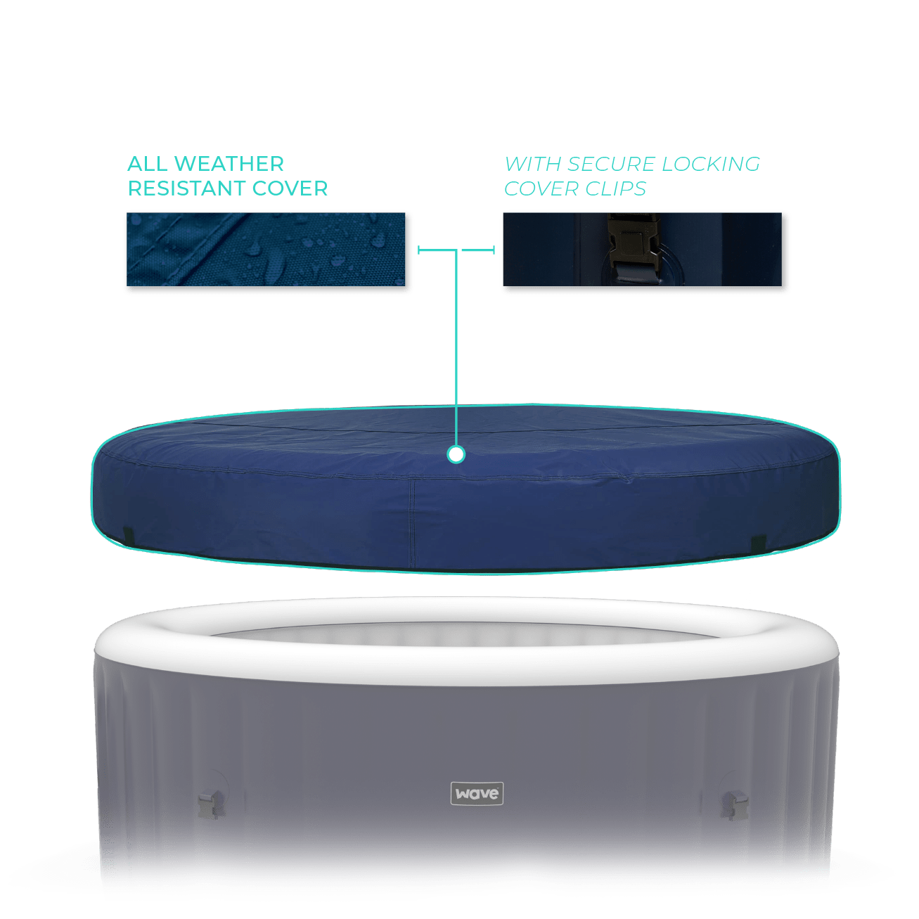 Wave Spa Hot Tub Cover - Atlantic Plus Blue Hot Tub - Wave Spas USA