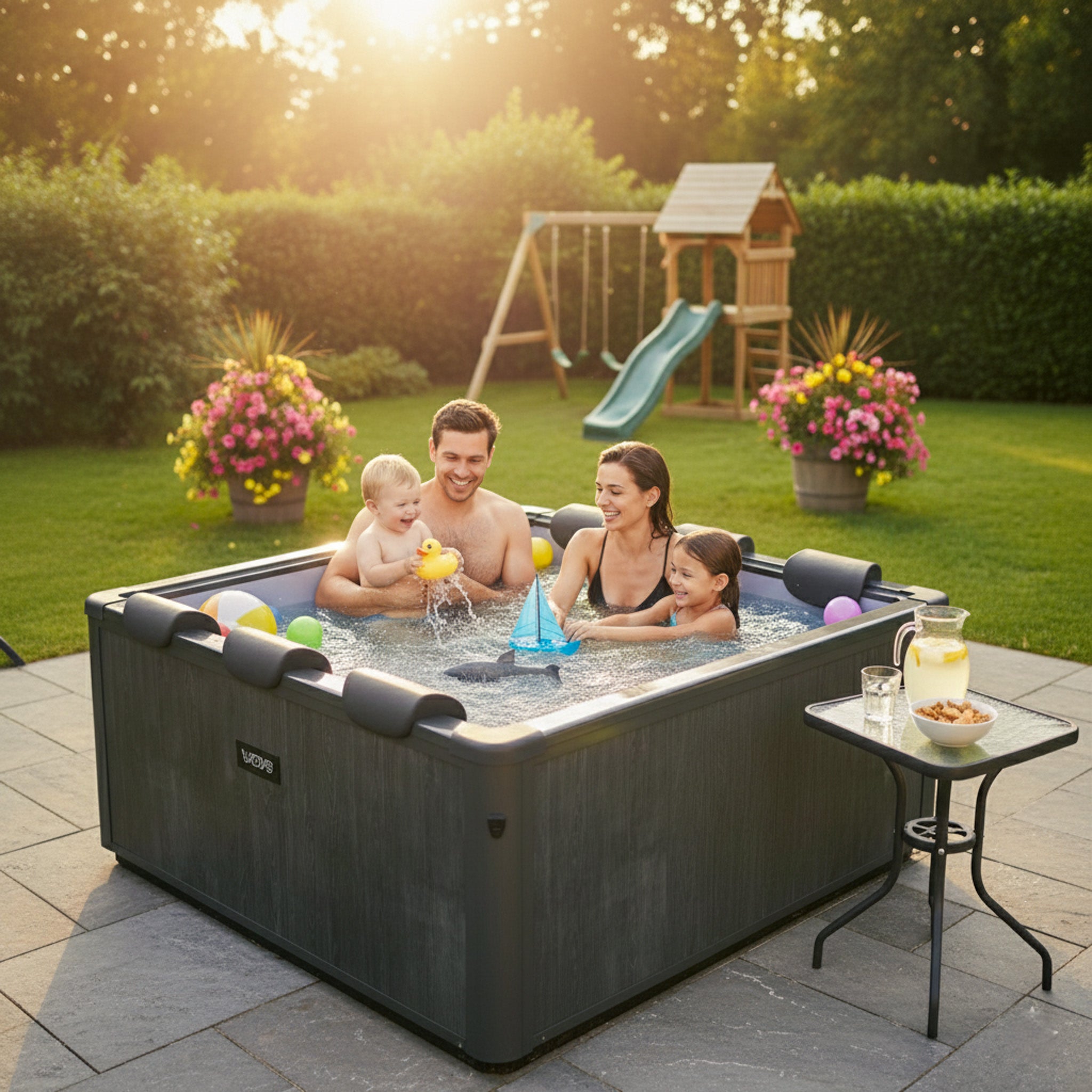 Wave Adriatic 6-Person Square Hot Tub | Luxury Aluminium Frame Spa
