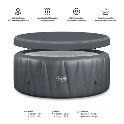 Atlantic | 4/6-Person Inflatable Hot Tub | Built-In Integrated Heater