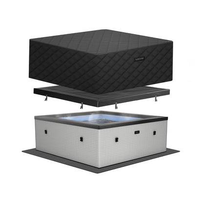 Garda | 4/6-Person Eco Foam Hot Tub | Built-In Integrated Heater Eco Foam Spas Wave Spas Graphite Gray EnergySave Bundle | CEC Certified 4 Person | 63x27"