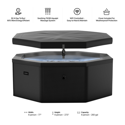 Como | 6-Person Eco Foam Hot Tub | Built-In Integrated Heater