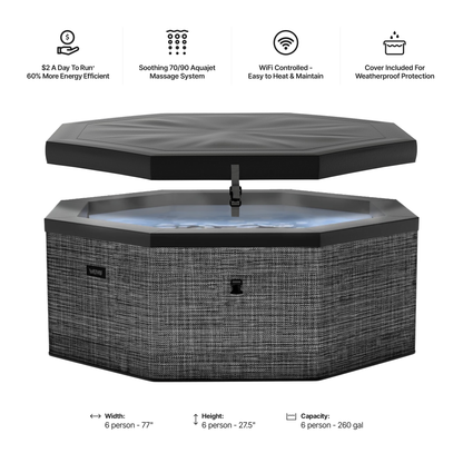 Como | 6-Person Eco Foam Hot Tub | Built-In Integrated Heater