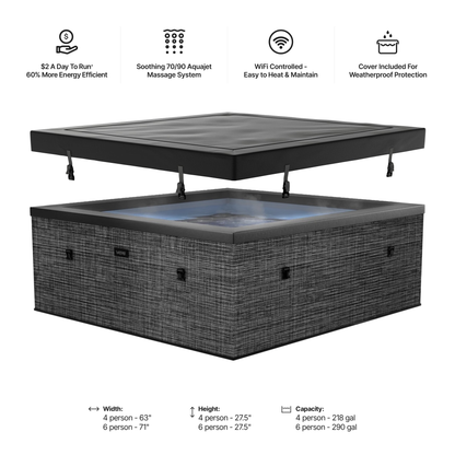 Garda | 4/6-Person Eco Foam Hot Tub | Built-In Integrated Heater