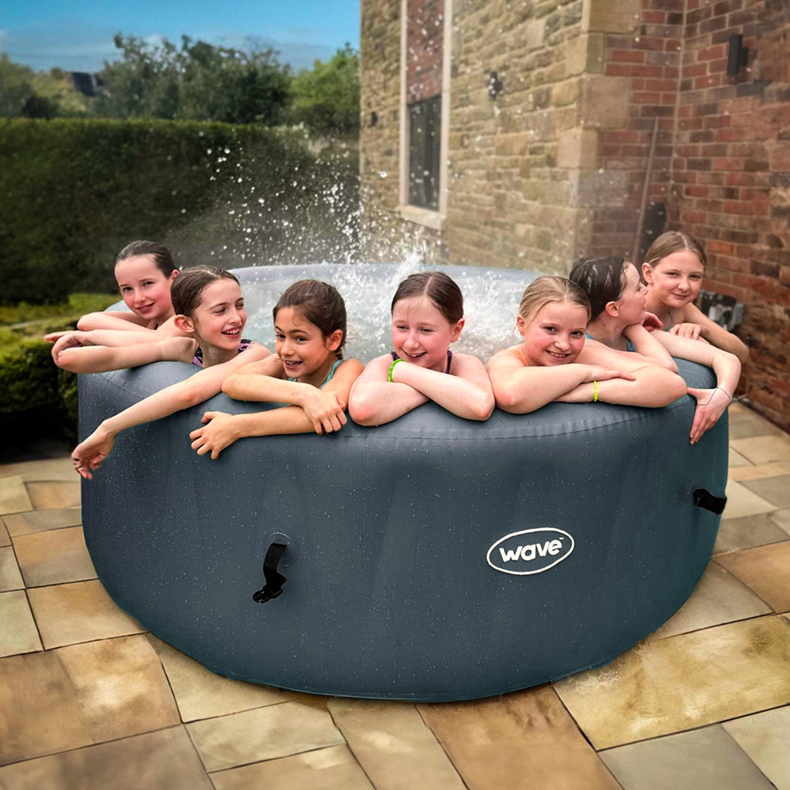 Atlantic | 6-Person Inflatable Hot Tub | Built-In Integrated Heater | Navy