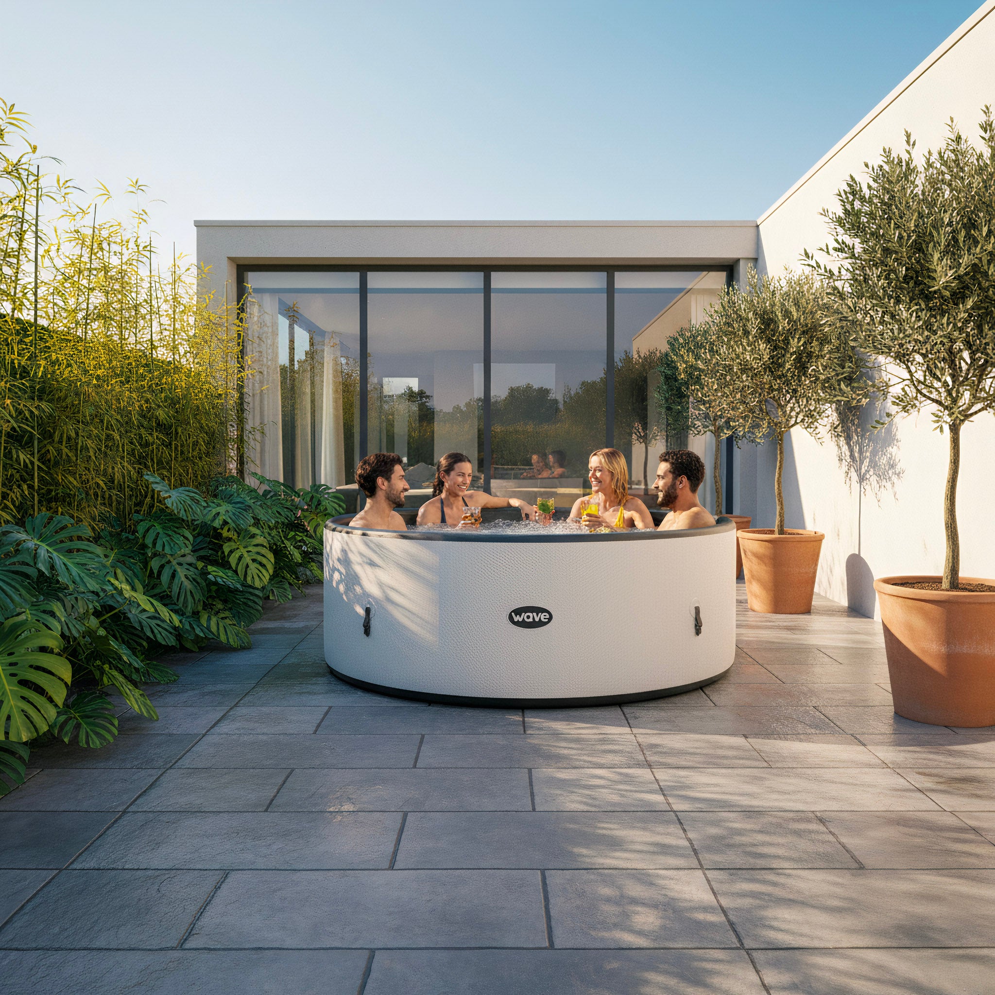 Wave Ontario 4-6 Person Round Drop Stitch Hot Tub | Luxury