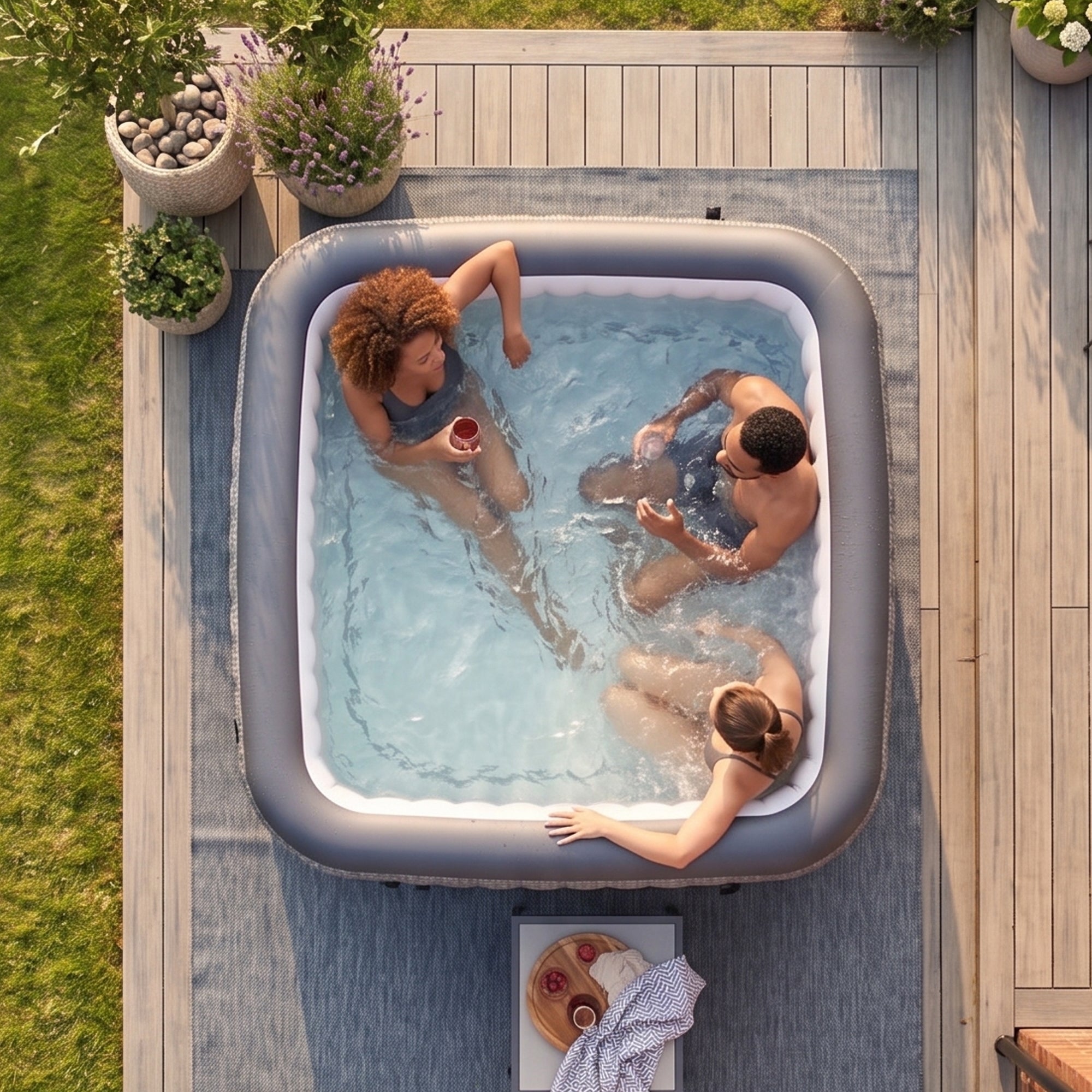 Pacific | 4/6-Person Inflatable Hot Tub | Built-In Integrated Heater