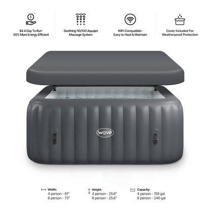Pacific | 4/6-Person Inflatable Hot Tub | Built-In Integrated Heater