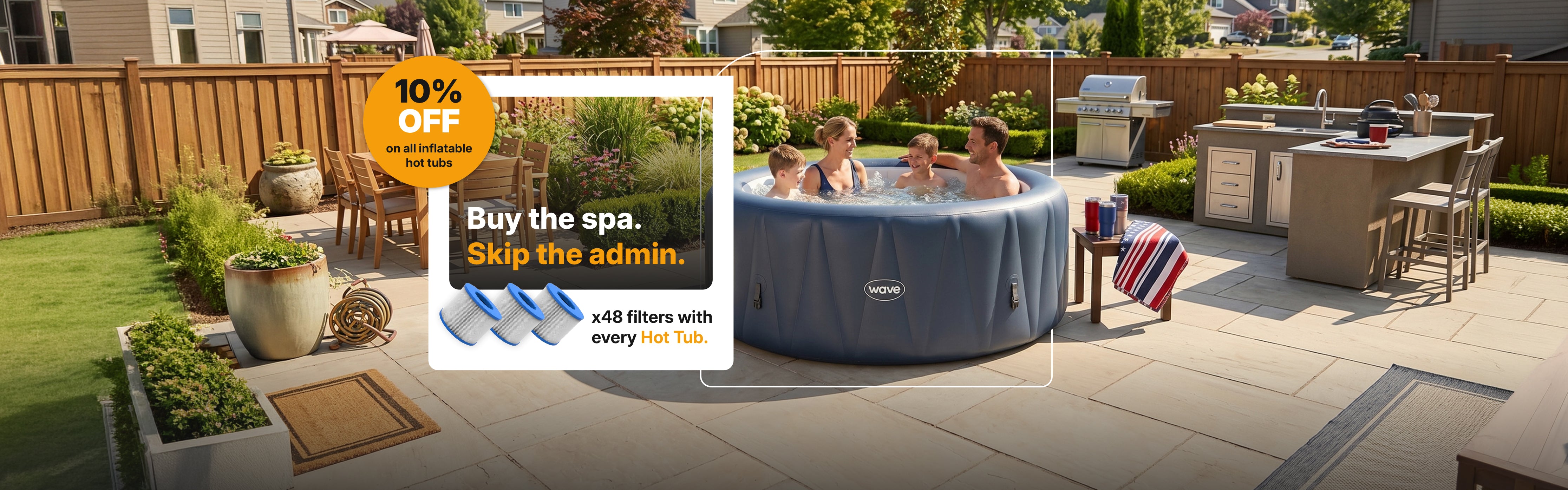 Wave ウェーブスパ 77-in at AEG6DGRYUS Tub Hot Inflatable 6-Person 25.6-in x ボディ・フェイスケア