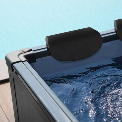 Adriatic | 6 Person Square Aluminium Frame Hot Tub | Black Wood Frame Spa Wave Spas USA