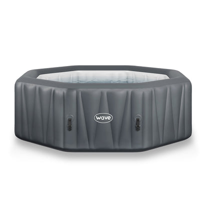 Aegean | 6-Person Inflatable Hot Tub | Built-In Integrated Heater Inflatable Spa Wave Spas Dark Gray 6 Person | 77x25.6"