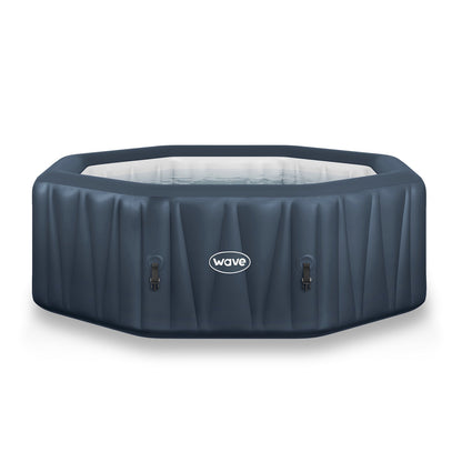 Aegean | 6-Person Inflatable Hot Tub | Built-In Integrated Heater Inflatable Spa Wave Spas Navy 6 Person | 77x25.6"