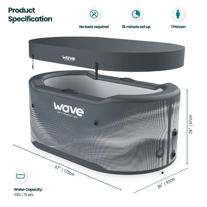 Antarctic | Drop Stitch Ice Bath | Black Ice Bath Wave Spas USA