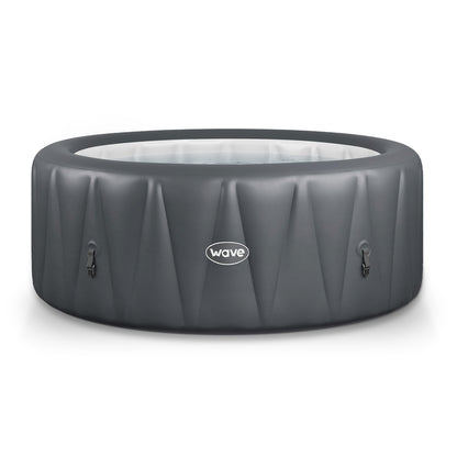 Atlantic | 4/6-Person Inflatable Hot Tub | Built-In Integrated Heater Inflatable Spa Wave Spas Dark Gray Standard 4 Person | 71x25.6"