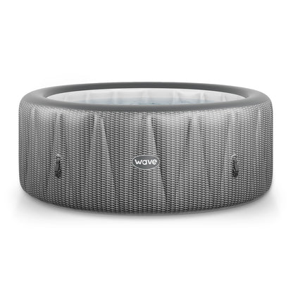 Atlantic | 4/6-Person Inflatable Hot Tub | Built-In Integrated Heater Inflatable Spa Wave Spas Gray Rattan Standard 6 Person | 82x25.6"