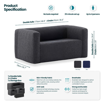 Chair and Double Sofa Set Furniture Wave Spas USA