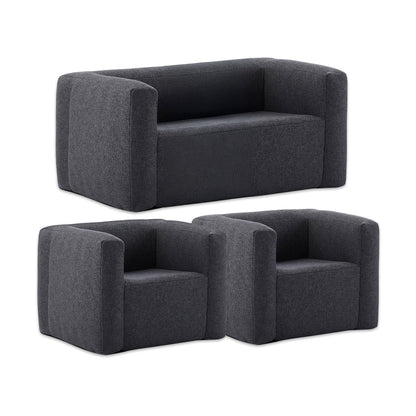 Chair and Double Sofa Set Furniture Wave Spas USA Grey