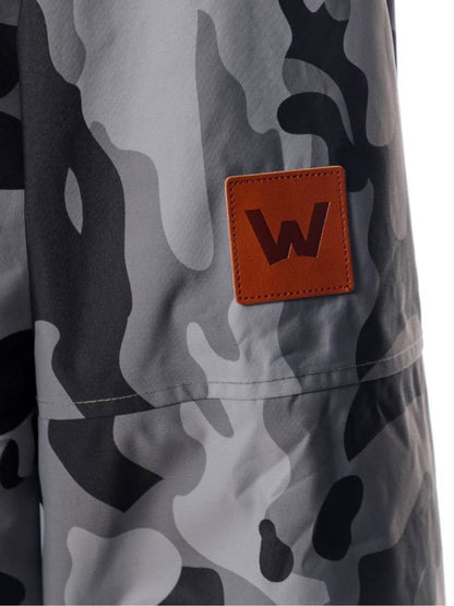 Fleece-Lined Hot Tub Changing Robe | Waterproof & Windproof | Unisex | Gray Camouflage Robes Wave Spas USA