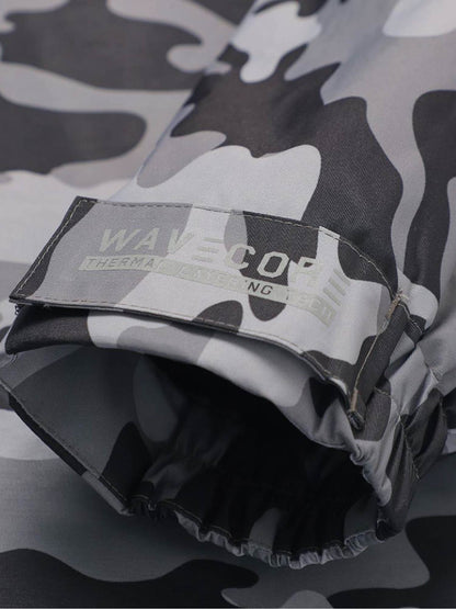 Fleece-Lined Hot Tub Changing Robe | Waterproof & Windproof | Unisex | Gray Camouflage Robes Wave Spas USA