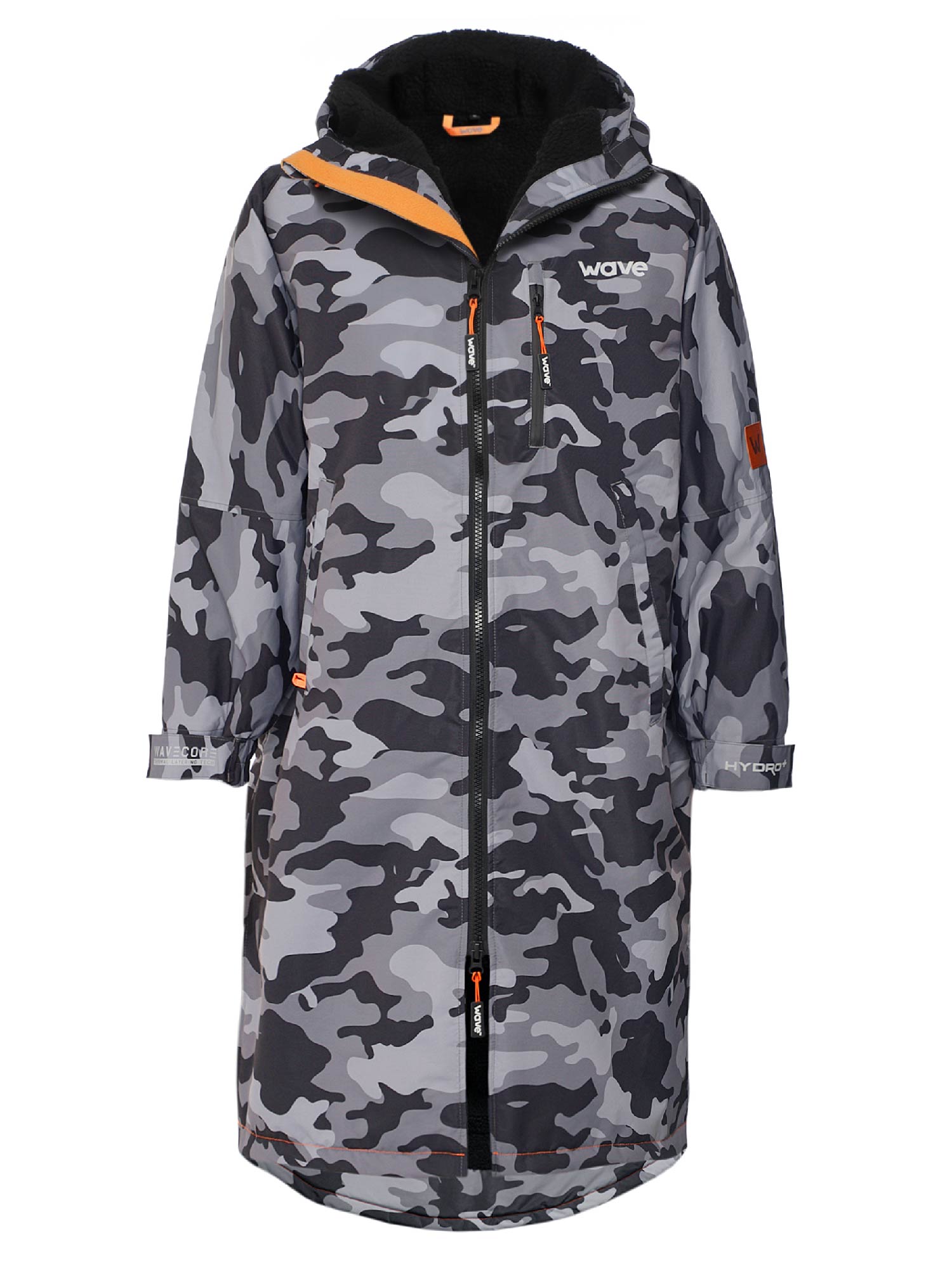 Fleece-Lined Changing Robe | Unisex | Gray Camouflage  Wave Spas USA   