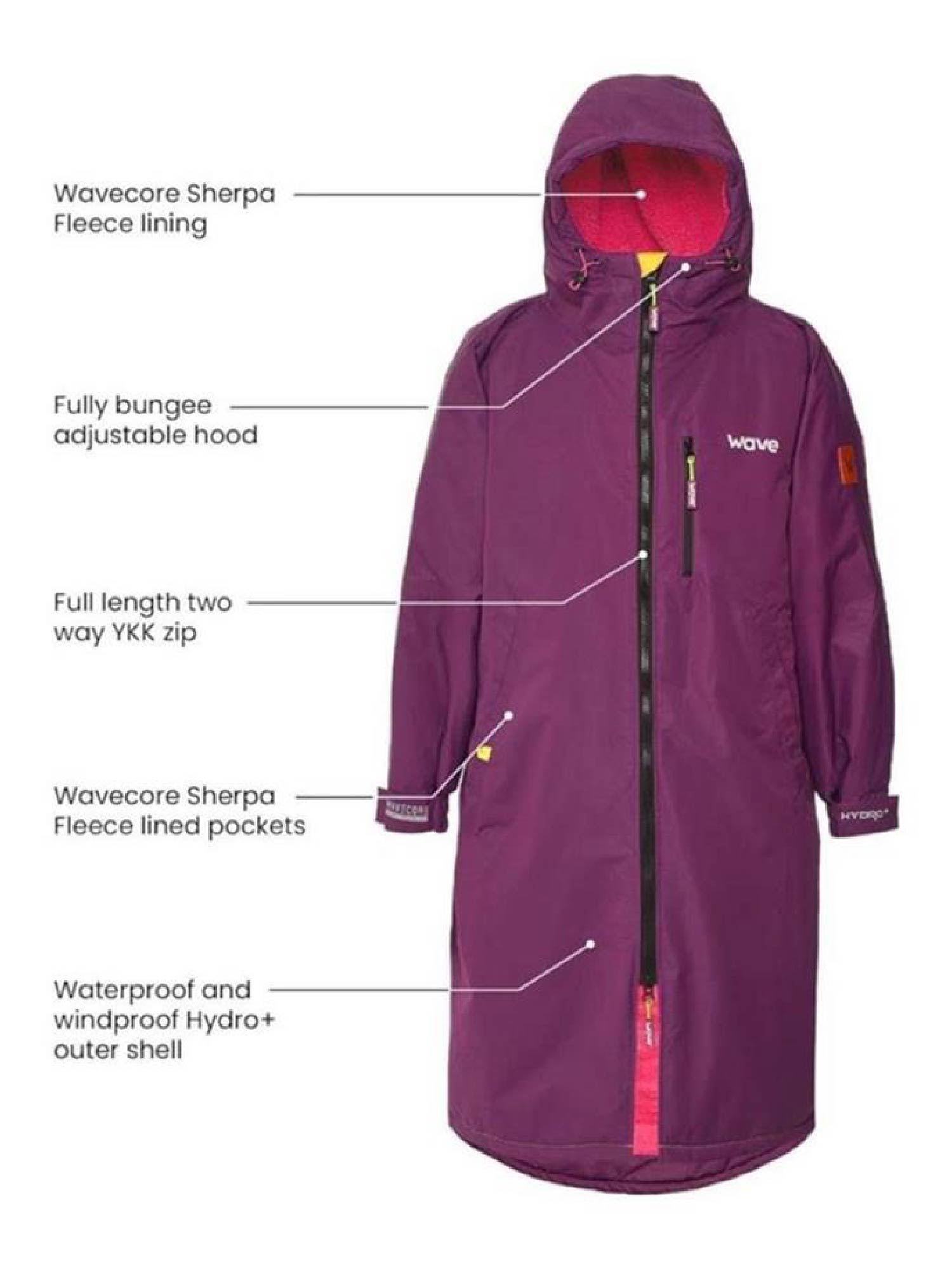 Fleece-Lined Changing Robe | Unisex | Purple Robes Wave Spas USA   