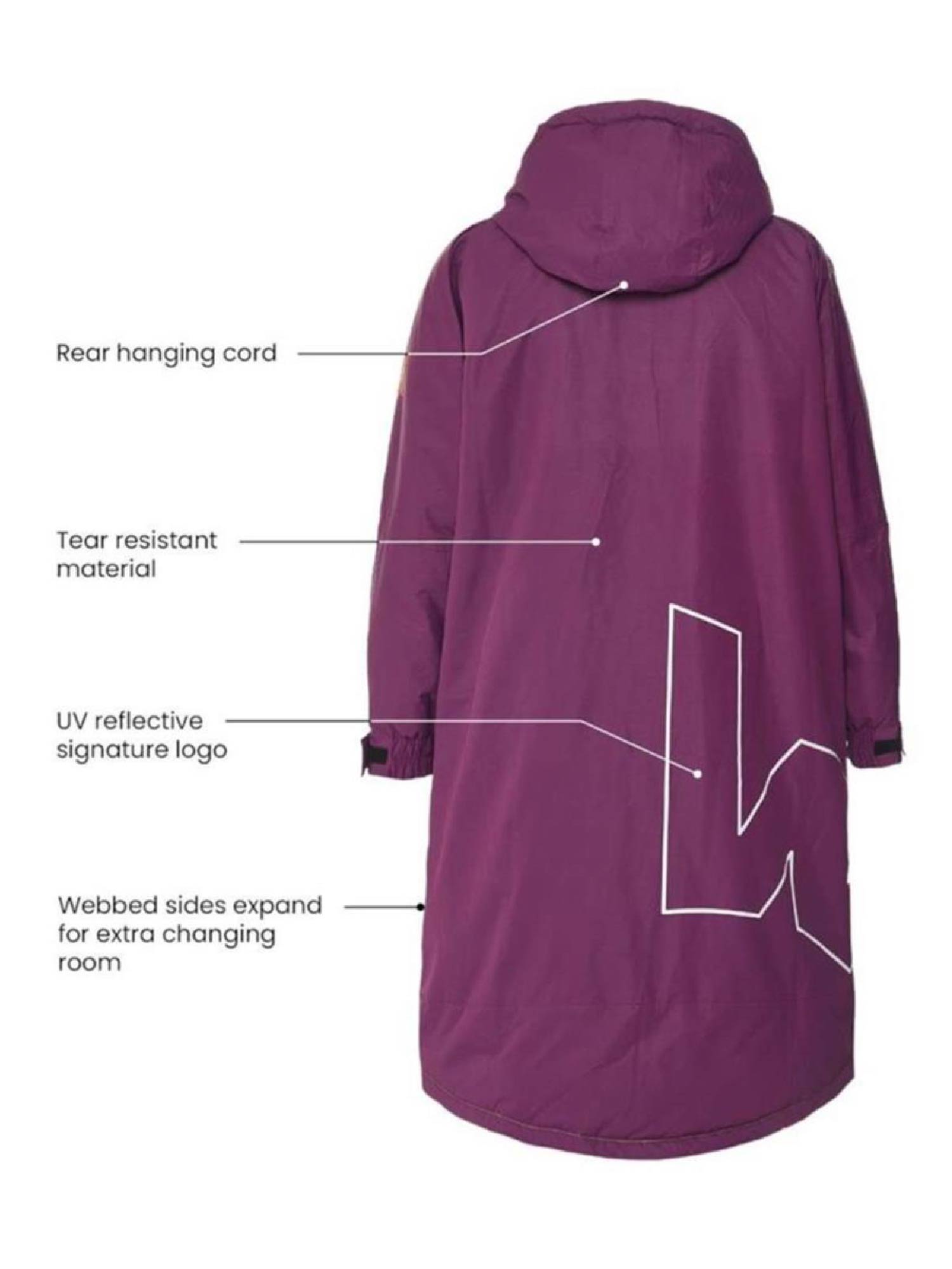 Fleece-Lined Changing Robe | Unisex | Purple Robes Wave Spas USA   