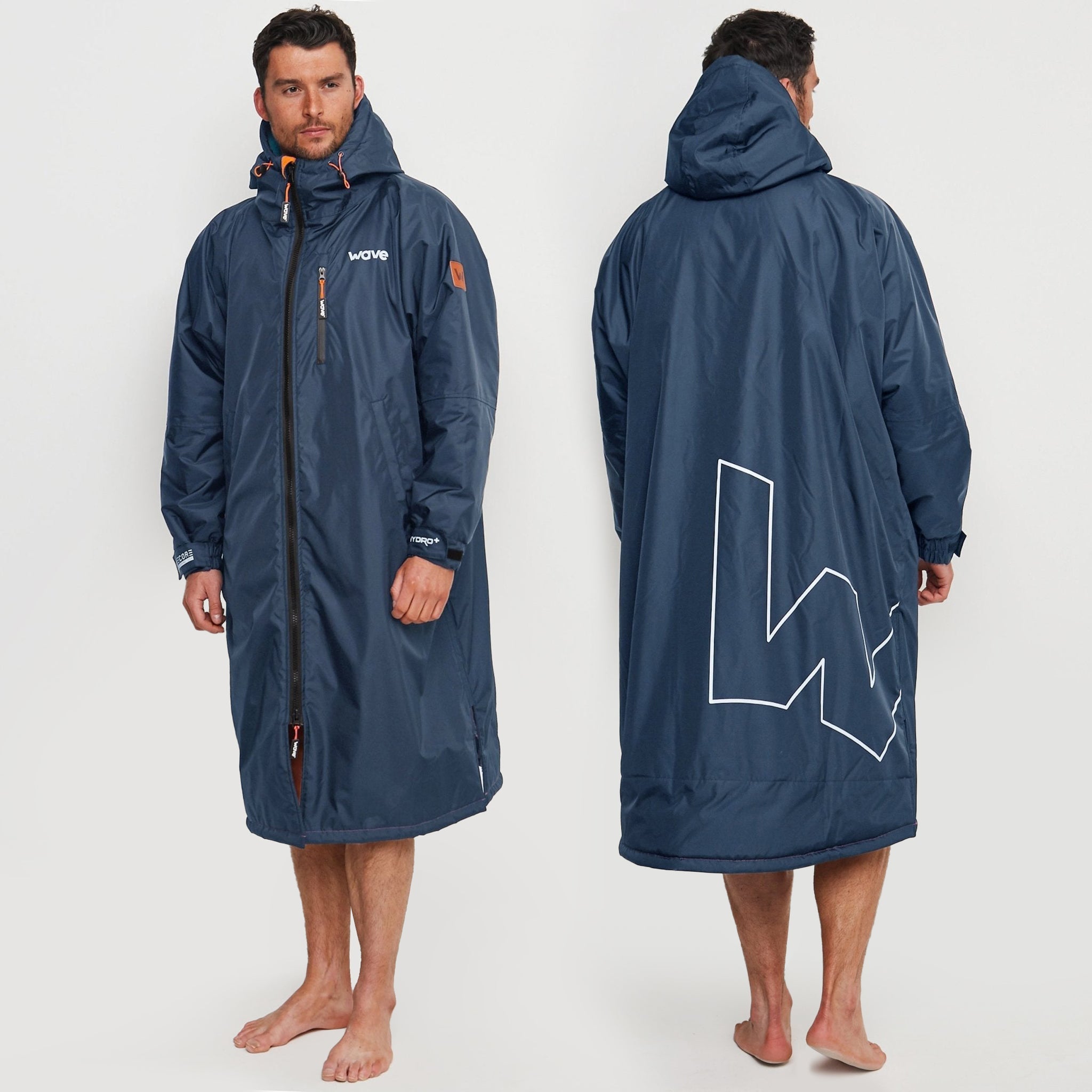 Fleece-Lined Hot Tub Changing Robe | Waterproof & Windproof | Unisex | Navy Robes Wave Spas USA