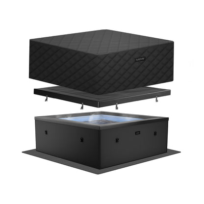 Garda | 4/6-Person Eco Foam Hot Tub | Built-In Integrated Heater Eco Foam Spas Wave Spas Charcoal Black EnergySave Bundle | CEC Certified 4 Person | 63x27"