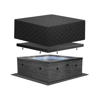 Garda | 4/6-Person Eco Foam Hot Tub | Built-In Integrated Heater Eco Foam Spas Wave Spas Flint Gray EnergySave Bundle | CEC Certified 4 Person | 63x27"