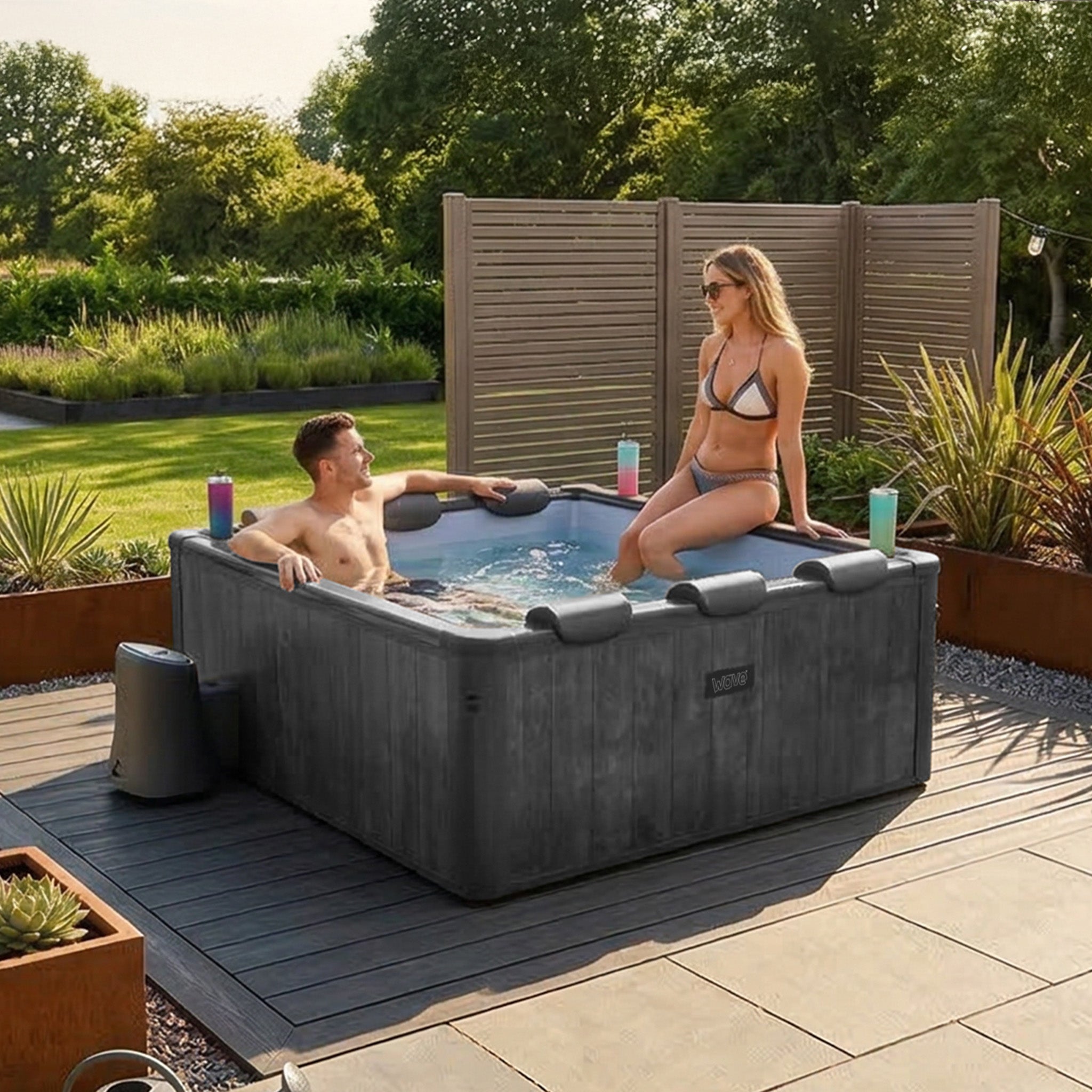 新品　未使用品　WAVEWAVE Release SPA Wave Adriatic 6-Person Square Hot Tub | Luxury Aluminium Frame Spa
