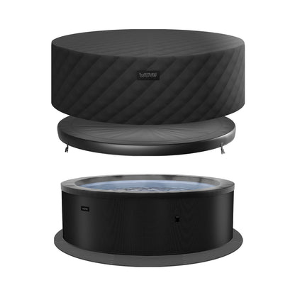 Tahoe | 4/6-Person Eco Foam Hot Tub | Built-In Integrated Heater Eco Foam Spas Wave Spas Charcoal Black EnergySave Bundle | CEC Certified 4 Person | 61x27"