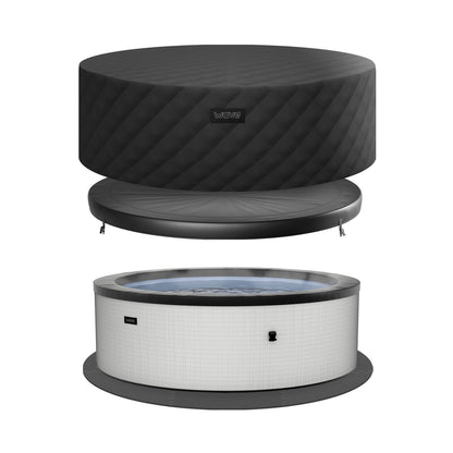 Tahoe | 4/6-Person Eco Foam Hot Tub | Built-In Integrated Heater Eco Foam Spas Wave Spas Graphite Gray EnergySave Bundle | CEC Certified 4 Person | 61x27"