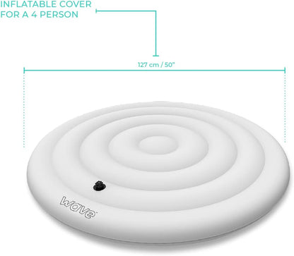 Thermally Efficient Inflatable Cover | Round | 4 Person | White | 127cm Covers Wave Spas