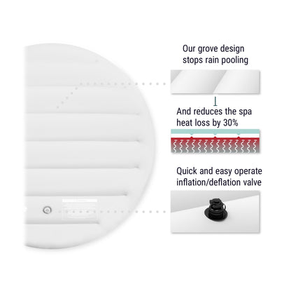 Thermally Efficient Inflatable Cover | Round | White Covers Wave Spas