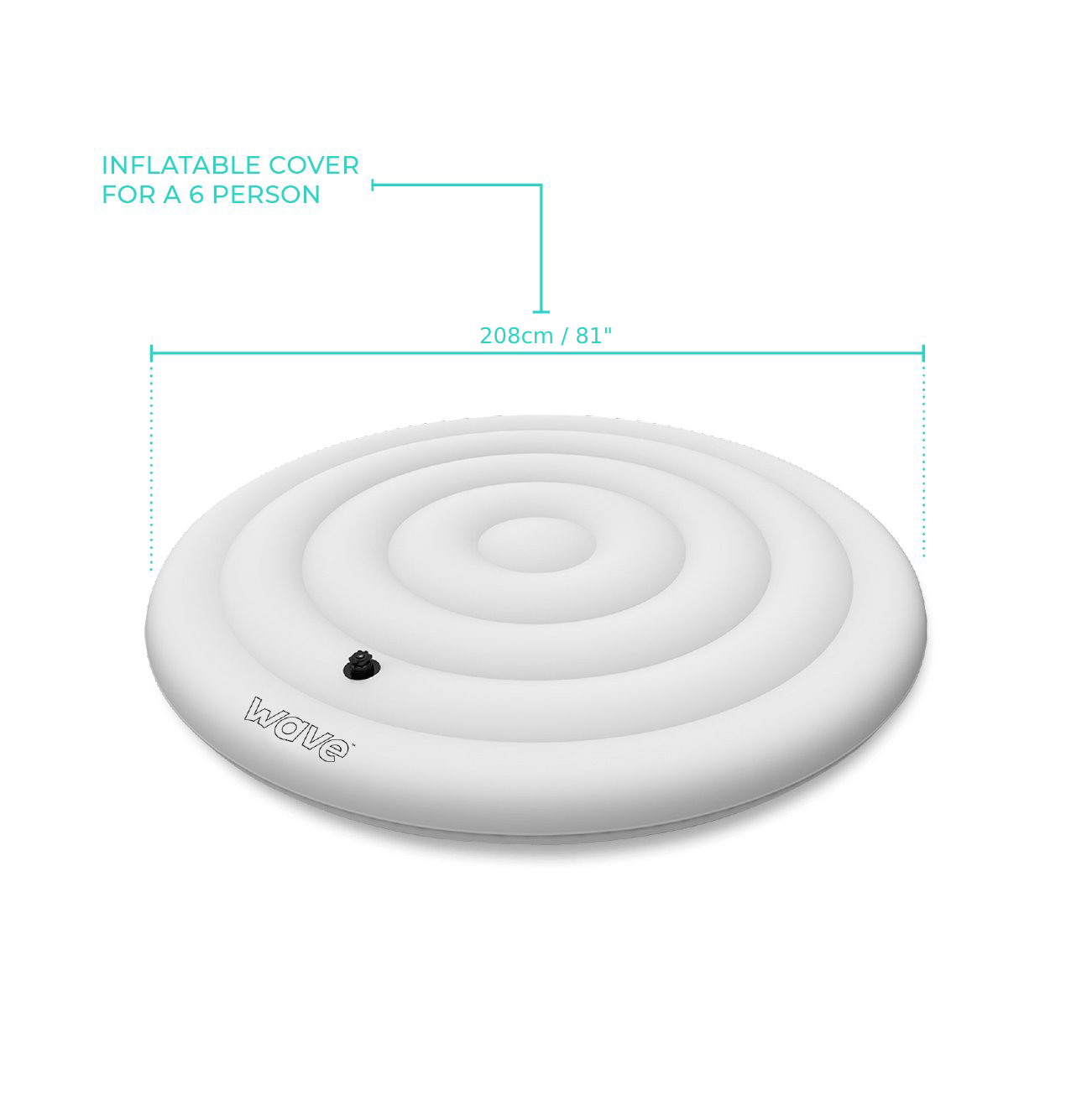 Thermally Efficient Inflatable Cover | Round | 6 Person | White - Inflatable Covers - Wave Spas USA