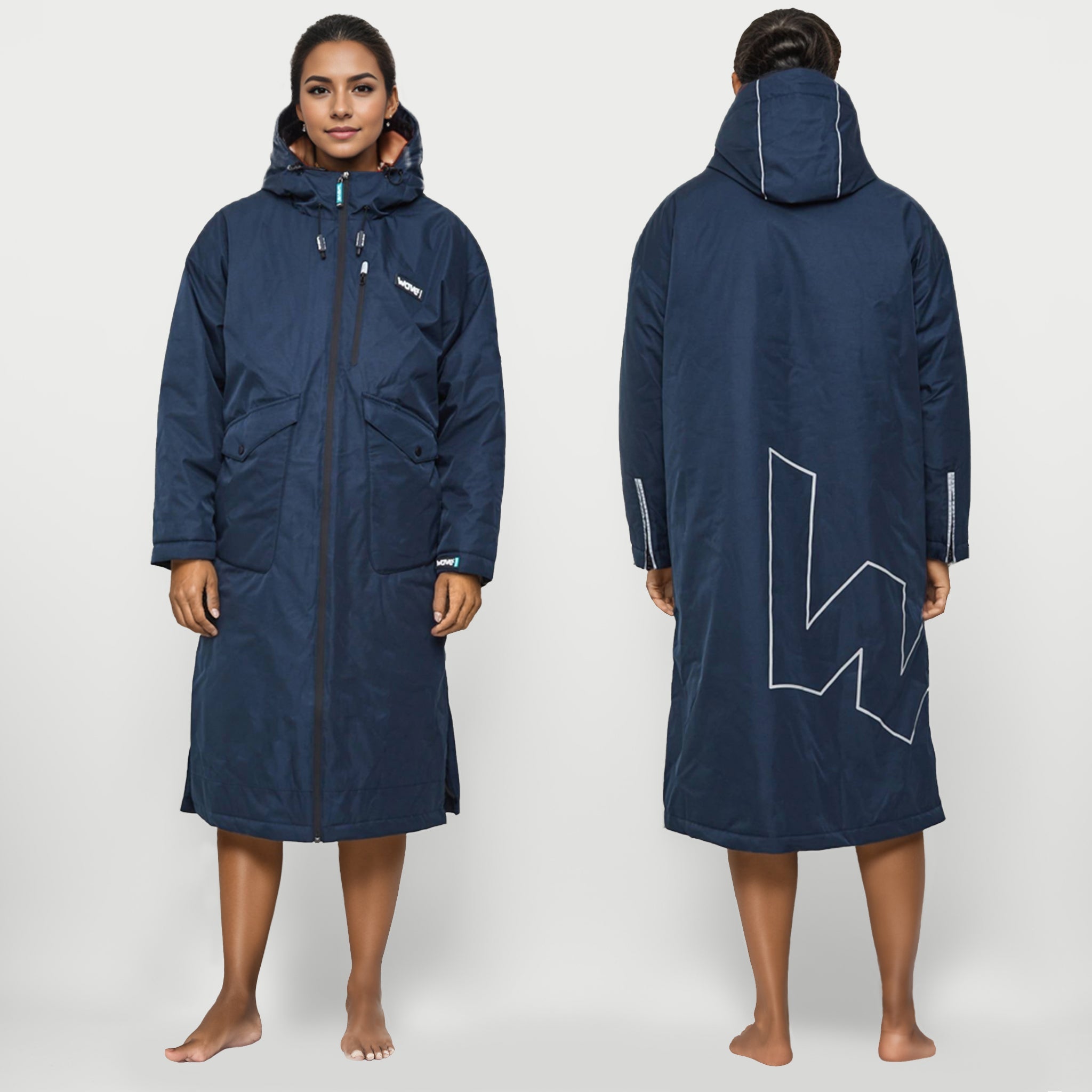 Wave 3 in 1 Hot Tub Changing Robe | Waterproof & Windproof | Unisex | Navy Blue Robes Wave Spas USA